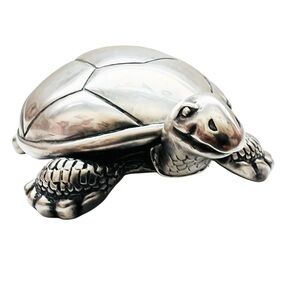 Vintage Reed & Barton Silverplate Turtle Tortoise Wind-Up Music Box Figure